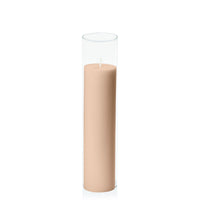 Latte 5cm x 20cm Pillar in 5.8cm x 25cm Glass