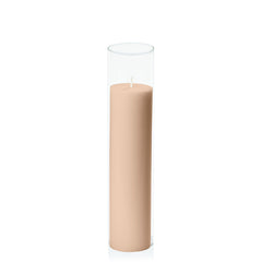 Latte 5cm x 20cm Pillar in 5.8cm x 25cm Glass Pack of 1