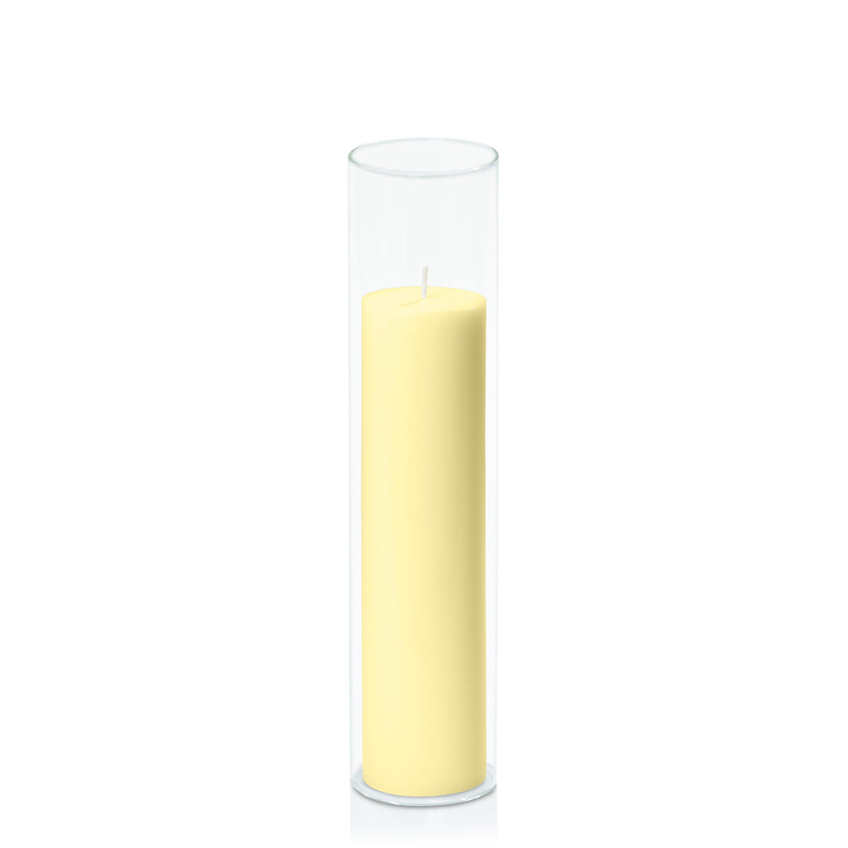 Lemon 5cm x 20cm Pillar in 5.8cm x 25cm Glass Pack of 1