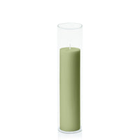 Matcha 5cm x 20cm Pillar in 5.8cm x 25cm Glass