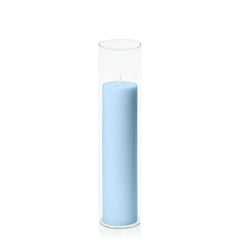 Pastel Blue 5cm x 20cm Pillar in 5.8cm x 25cm Glass Pack of 1