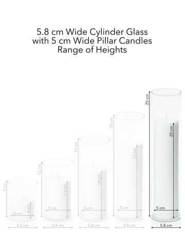 Scarlet 5cm x 20cm Pillar in 5.8cm x 25cm Glass Pack of 1