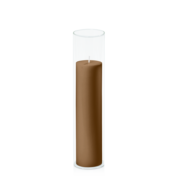 Tiramisu 5cm x 20cm Pillar in 5.8cm x 25cm Glass Pack of 1