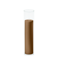 Tiramisu 5cm x 20cm Pillar in 5.8cm x 25cm Glass