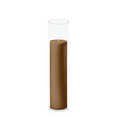 Tiramisu 5cm x 20cm Pillar in 5.8cm x 25cm Glass Pack of 1