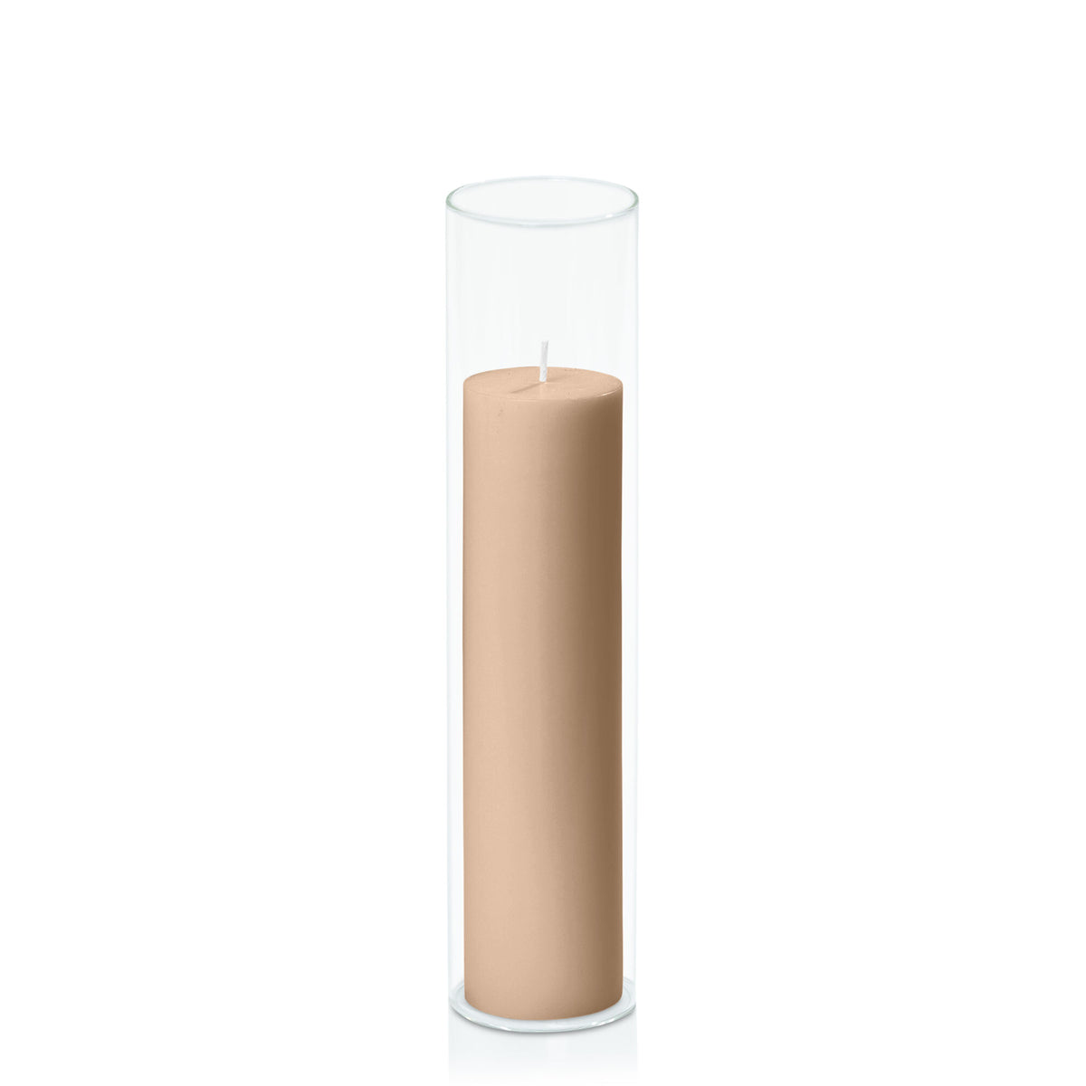Toffee 5cm x 20cm Pillar in 5.8cm x 25cm Glass Pack of 1