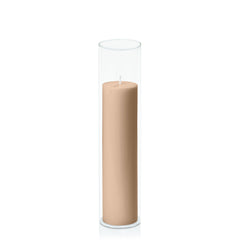 Toffee 5cm x 20cm Pillar in 5.8cm x 25cm Glass Pack of 1