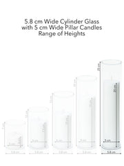 White 5cm x 20cm Pillar in 5.8cm x 25cm Glass Pack of 1