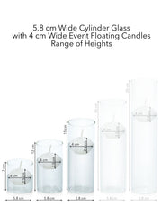 White 4cm Event Floating Candle in 5.8cm Glass Set - Sm Pack of 1