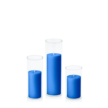 Capri 5cm Pillar in 5.8cm Glass, Med - Set of 6