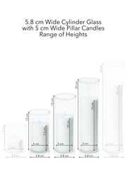 Capri 5cm Pillar in 5.8cm Glass Set - Med Pack of 1