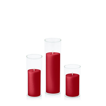 Chilli 5cm Pillar in 5.8cm Glass, Med - Set of 6