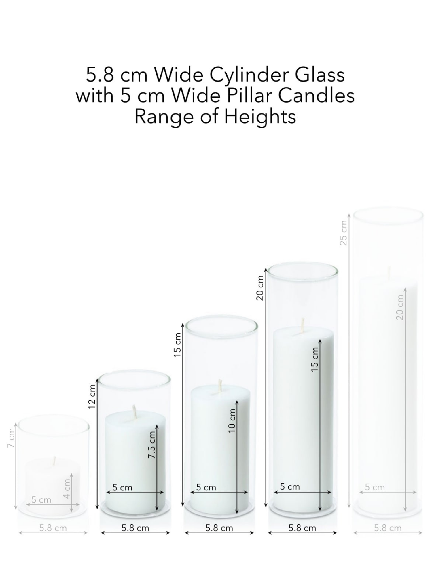 Chilli 5cm Pillar in 5.8cm Glass, Med - Set of 6