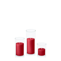 Chilli 5cm Pillar in 5.8cm Glass Set - Sm