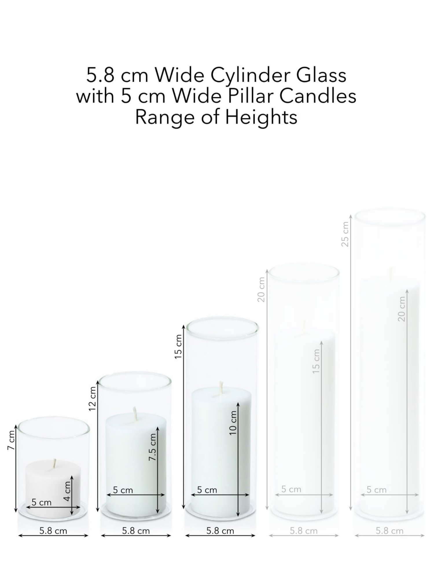 Chilli 5cm Pillar in 5.8cm Glass, Sm - Set of 6