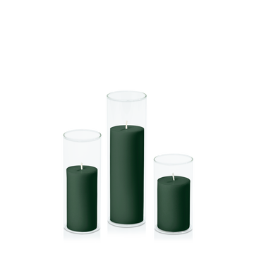 Forest 5cm Pillar in 5.8cm Glass Set - Med Pack of 1