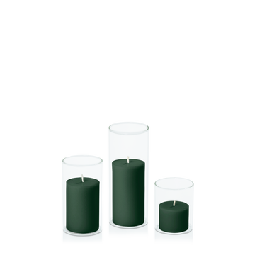 Forest 5cm Pillar in 5.8cm Glass Set - Sm Pack of 1