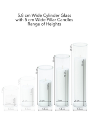 Matcha 5cm Pillar in 5.8cm Glass Set - Lg Pack of 1