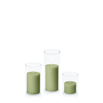 Matcha 5cm Pillar in 5.8cm Glass, Sm - Set of 6