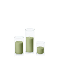 Matcha 5cm Pillar in 5.8cm Glass, Sm - Set of 6