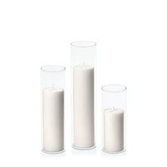 Stone 5cm Pillar in 5.8cm Glass Set - Lg Pack of 1