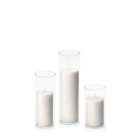Stone 5cm Pillar in 5.8cm Glass Set - Med