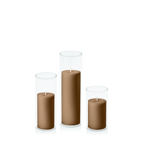 Tiramisu 5cm Pillar in 5.8cm Glass, Med - Set of 6