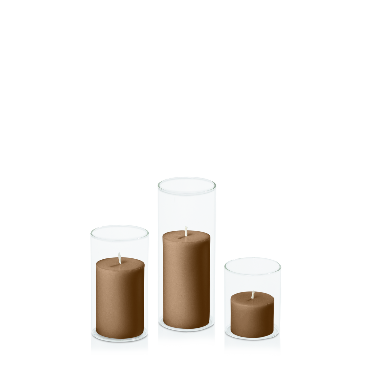 Tiramisu 5cm Pillar in 5.8cm Glass, Sm - Set of 6