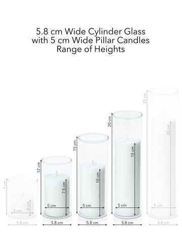 Watermelon 5cm Pillar in 5.8cm Glass, Med - Set of 6