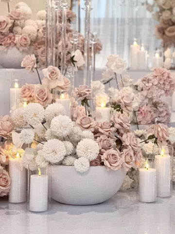 Black 5cm LED Pillar in 5.8cm Glass, Lg - Set of 6