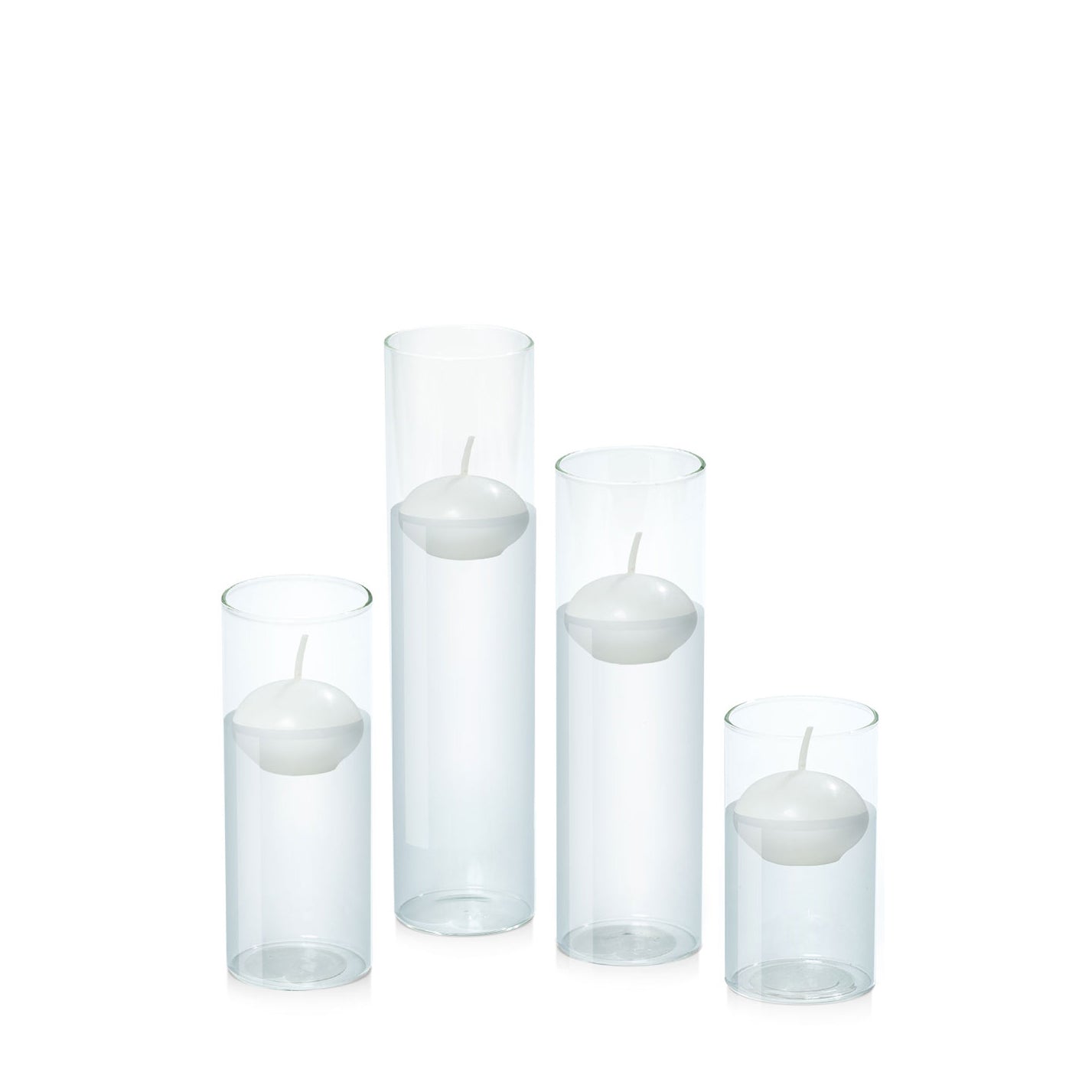 White 4cm Event Floating Candle in 5.8cm Glass Set - Med Pack of 1