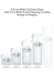 White 4cm Event Floating Candle in 5.8cm Glass, Sm - Set of 6