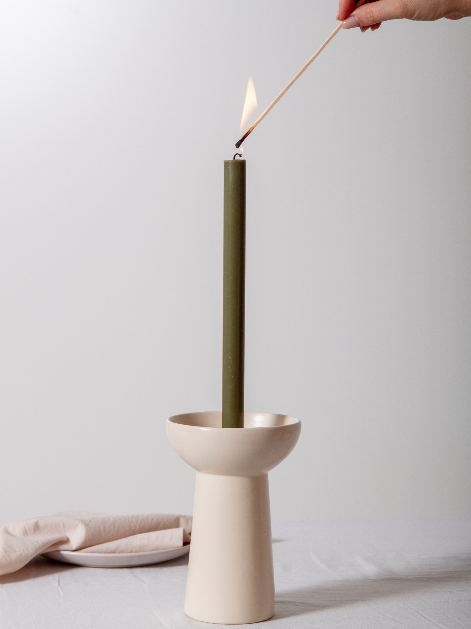 Alabaster Esme Ceramic Candle Holder - Medium Pack of 1