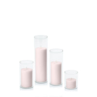 Antique Pink 5cm Pillar in 5.8cm Glass Set - Sm