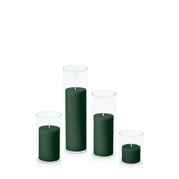 Forest 5cm Pillar in 5.8cm Glass Set - Sm Pack of 1