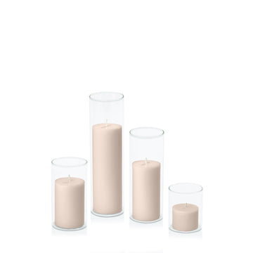 Nude 5cm Pillar in 5.8cm Glass, Sm - Set of 6