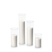 Stone 5cm Pillar in 5.8cm Glass Set - Med