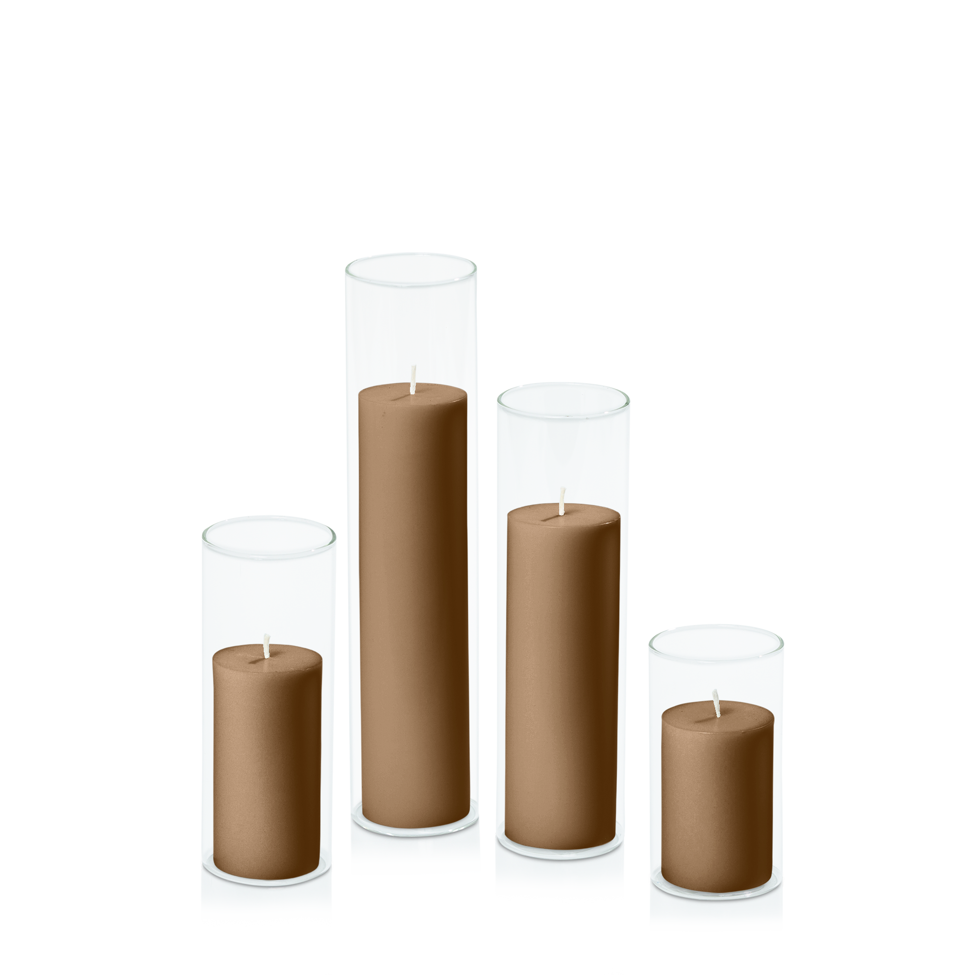 Tiramisu 5cm Pillar in 5.8cm Glass Set - Med Pack of 1
