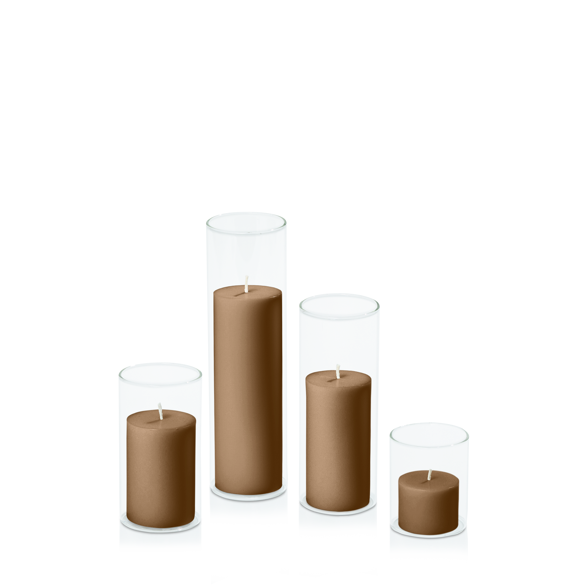 Tiramisu 5cm Pillar in 5.8cm Glass Set - Sm Pack of 1