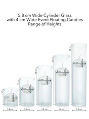 White 4cm Event Floating Candle in 5.8cm Glass Set - Sm Pack of 1