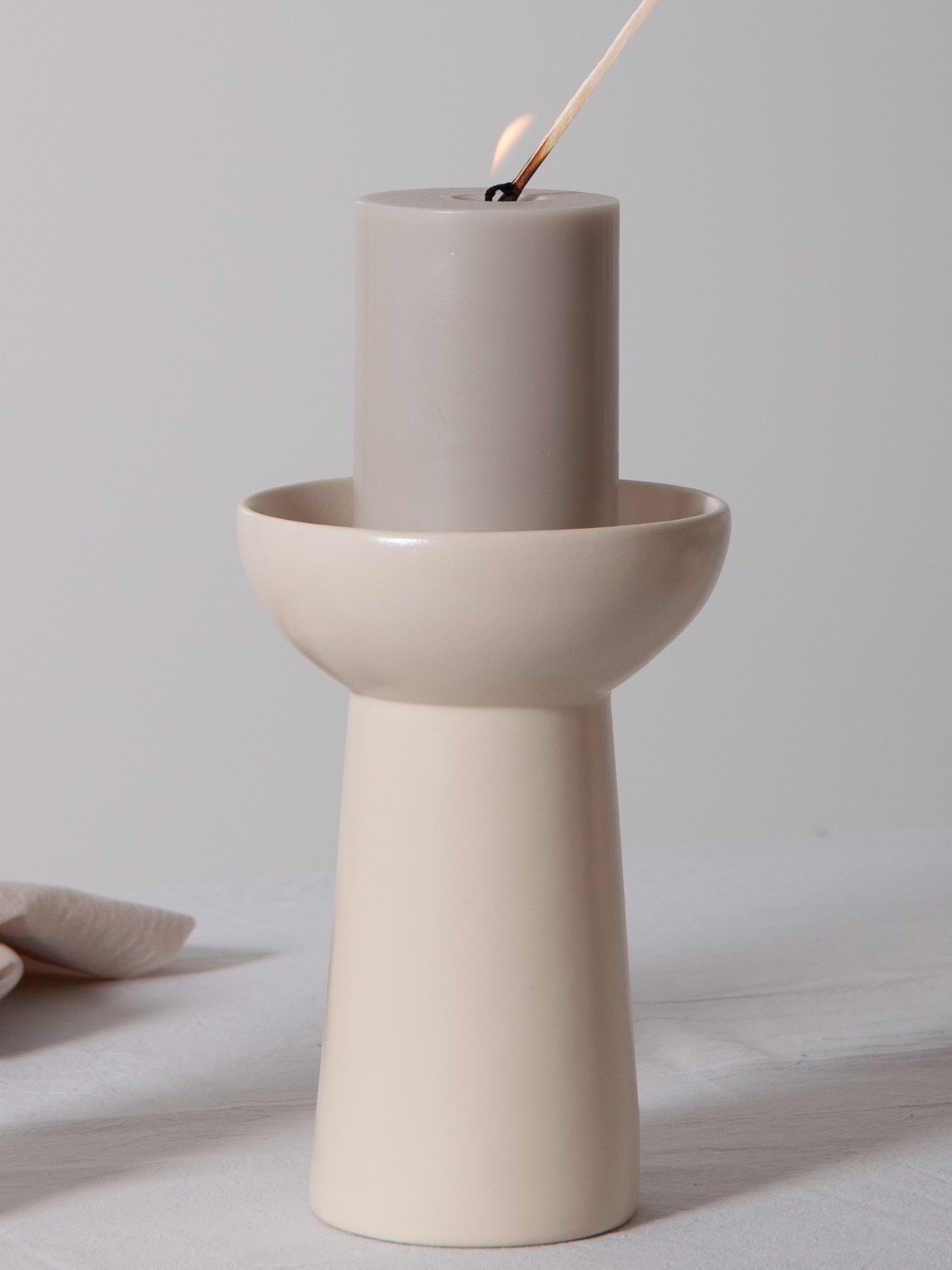 Alabaster Esme Ceramic Candle Holder - Large Pack of 1