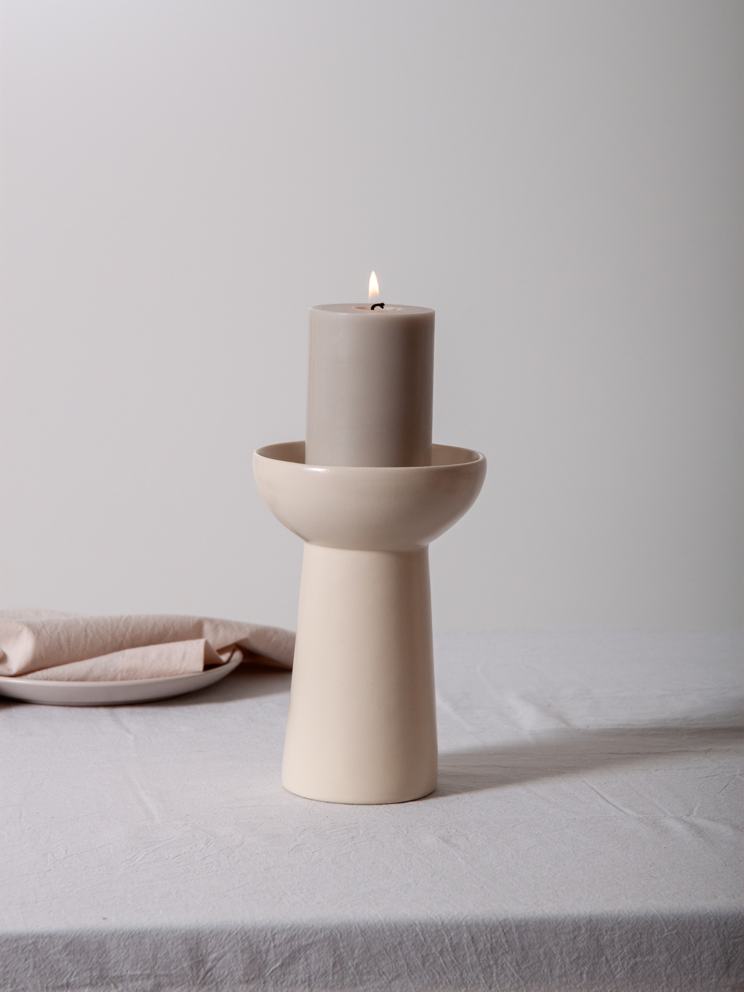 Alabaster Esme Ceramic Candle Holder - Large Pack of 1