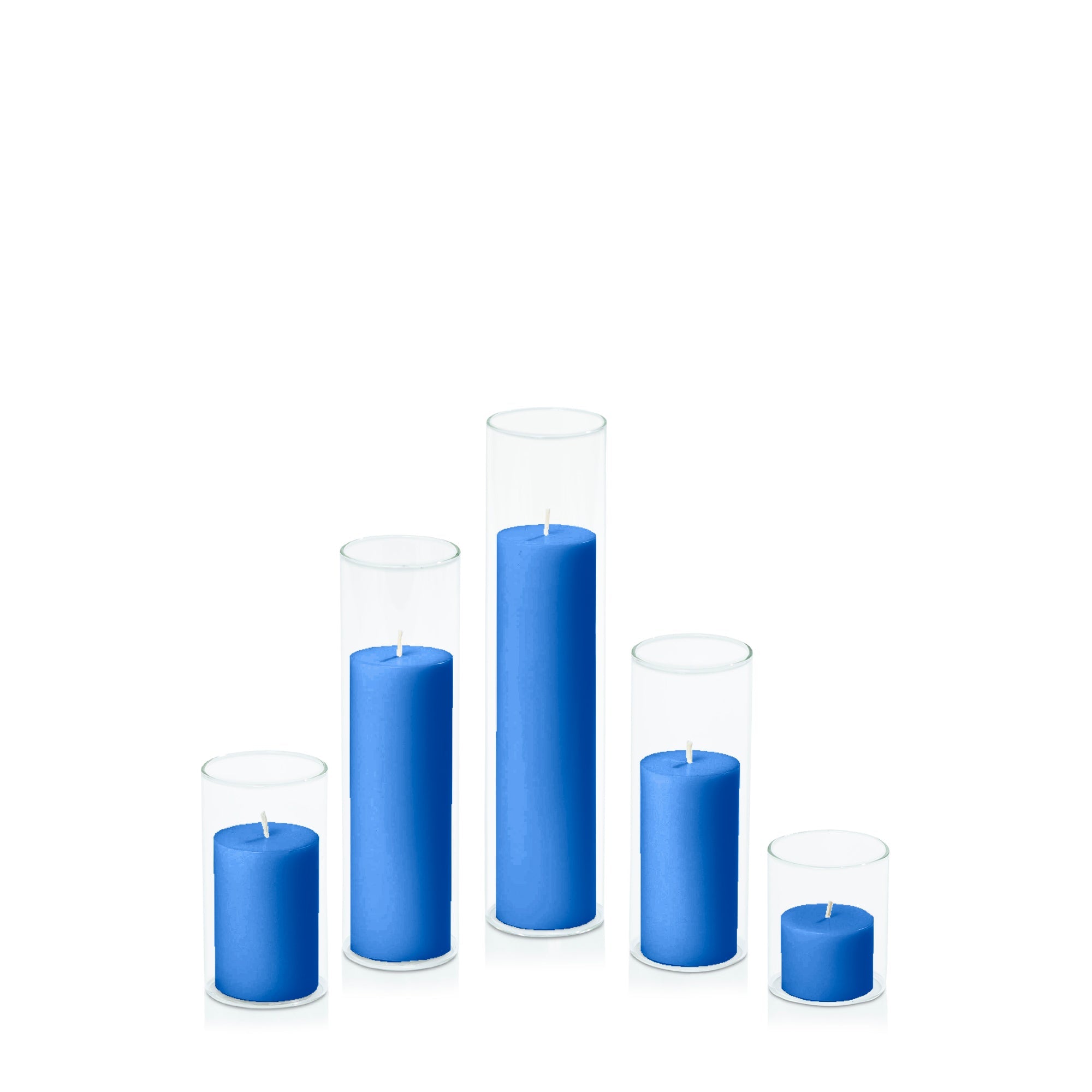 Capri 5cm Pillar in 5.8cm Glass, Sm - Set of 6