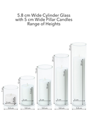 Capri 5cm Pillar in 5.8cm Glass Set - Sm Pack of 1