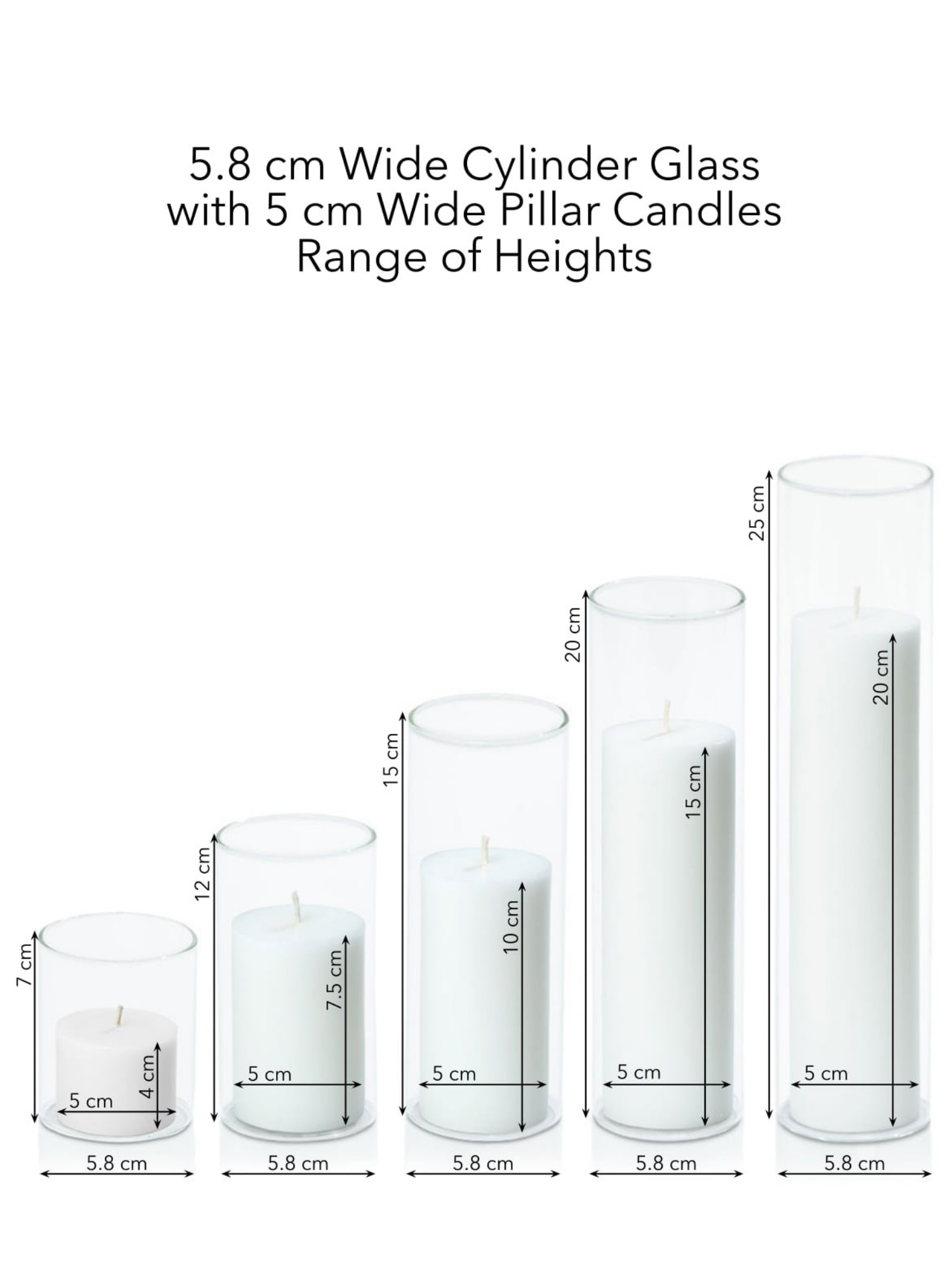Chilli 5cm Pillar in 5.8cm Glass, Sm - Set of 6