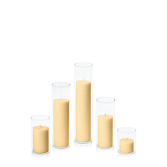 Gold 5cm Pillar in 5.8cm Glass, Sm - Set of 6