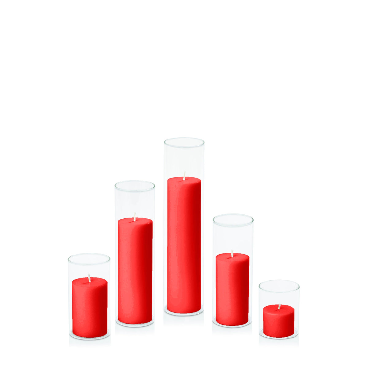 Scarlet 5cm Pillar in 5.8cm Glass, Sm - Set of 6