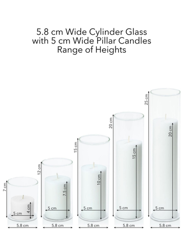 Sapphire 5cm Pillar in 5.8cm Glass Set - Sm Pack of 1