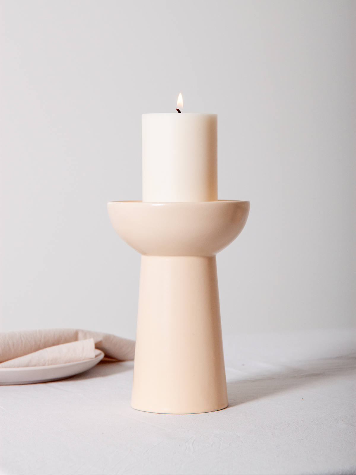 Macaron Esme Ceramic Candle Holder - Large Pack of 1