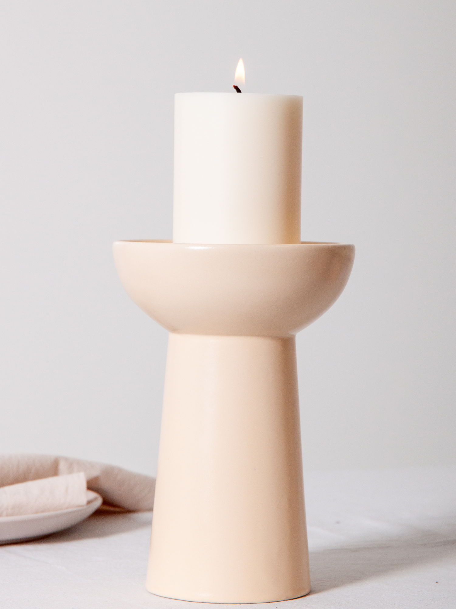 Macaron Esme Ceramic Candle Holder - Large Pack of 1